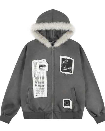 TALKLESSFASHION M / gray EON 26 spring new spot American street trendy high street individual pattern hooded jacket jacket men