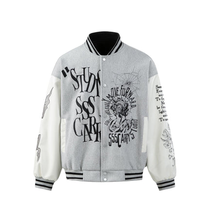 TALKLESSFASHION M / gray EON 26 spring new spot American street trendy high street individual pattern loose jacket jacket