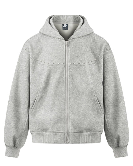 TALKLESSFASHION M / gray EON 26 spring new spot American style street trendy high street personality bump design hooded sweatshirt cardigan men