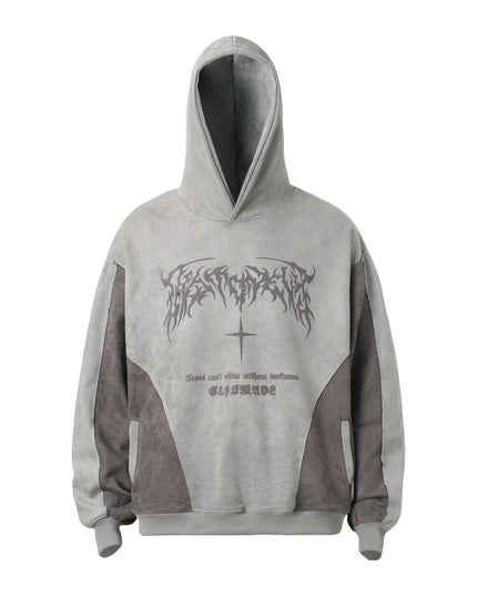 TALKLESSFASHION M / gray JW523 American Retro Men's and Women's Premium Street Stitching Design Men's Loose Suede Thickened Sweatshirt