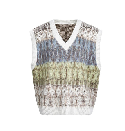 TALKLESSFASHION M / gray Korean Couple V-Neck Sweater Vest