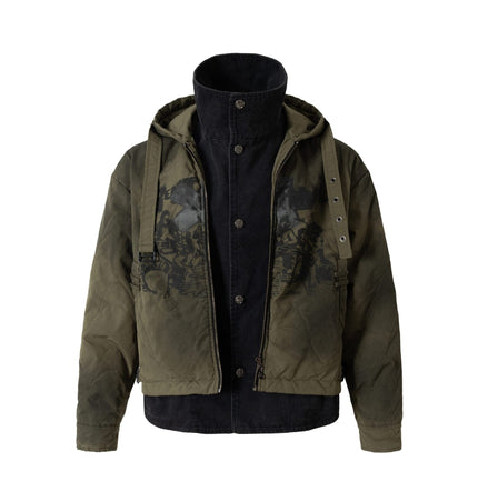 TALKLESSFASHION M / green Urban Edge Dual-Layer Puffer