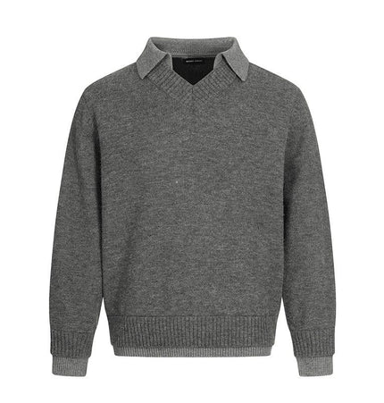 TALKLESSFASHION M / Grey Hyper-Lazy Two-Piece Executive Knit