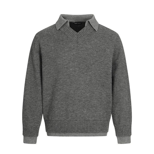 TALKLESSFASHION M / Grey Hyper-Lazy Two-Piece Executive Knit