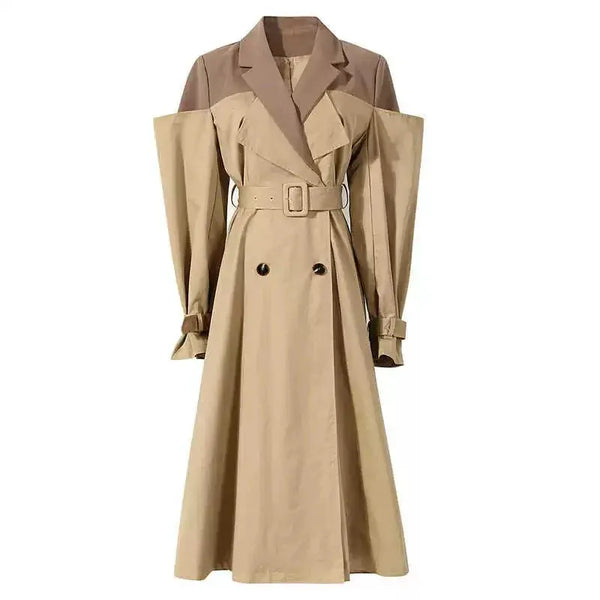 Splicing Fake Two Trench Dress