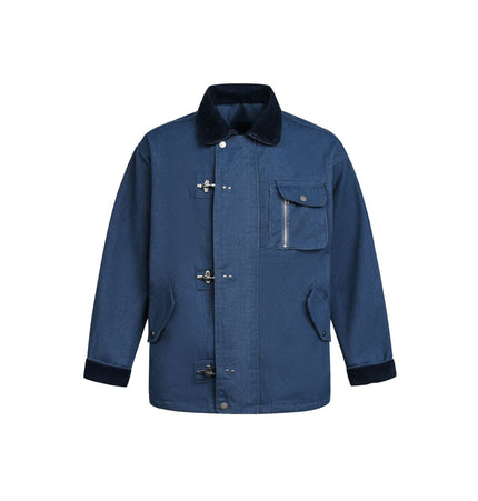TALKLESSFASHION M / Navy EON 26 spring new spot American vintage machine buckle heavy cotton canvas jacket jacket for men
