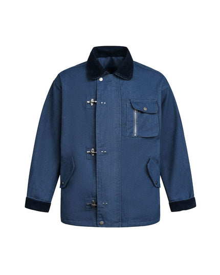 TALKLESSFASHION M / Navy EON 26 spring new spot American vintage machine buckle heavy cotton canvas jacket jacket for men