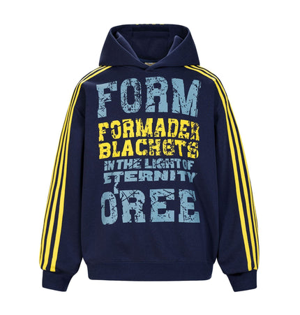 TALKLESSFASHION M / Navy OREETA American vintage mottled distressed letter print hoodie hoodie men's and women's trendy couple hoodies