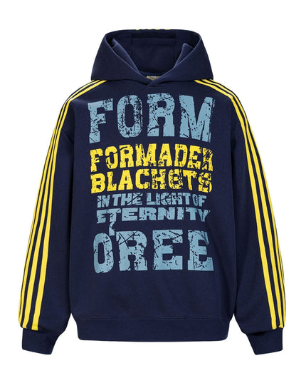 TALKLESSFASHION M / Navy OREETA American vintage mottled distressed letter print hoodie hoodie men's and women's trendy couple hoodies