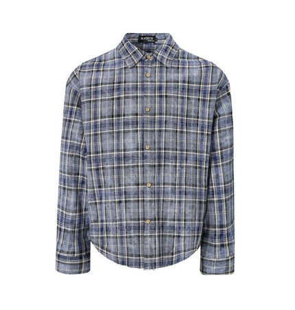 TALKLESSFASHION M / Old blue TALKLESSFASHION: Urban Edge Plaid Shirt
