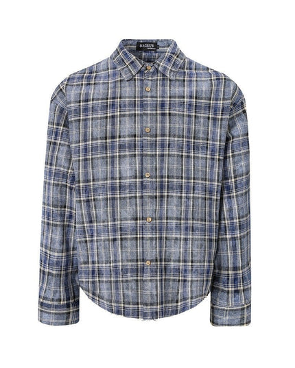 TALKLESSFASHION M / Old blue TALKLESSFASHION: Urban Edge Plaid Shirt