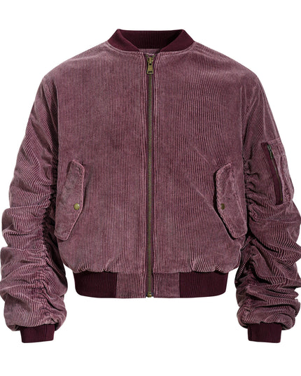 TALKLESSFASHION M / red Corduroy Shruffle Thickened Jacket