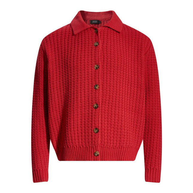 TALKLESSFASHION M / red GXFortune American Vintage Button-Down Cardigan Sweater Cleanfit Versatile Lazy Short Knit