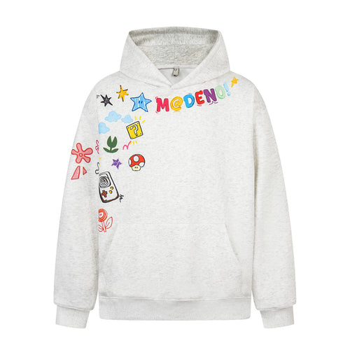 THETLSTUDIO M / white 2726 American retro high street trend men's and women's high-end sense fun color print design men's hooded sweatshirt