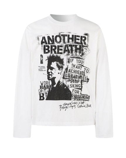 TALKLESSFASHION M / white Jiayiku Autumn 2025 New American Retro Hip-Hop Trendy Brand Tee Street Culture Shirt Punk T-Shirt Long Sleeve Men