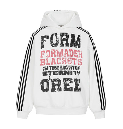 TALKLESSFASHION M / white OREETA American vintage mottled distressed letter print hoodie hoodie men's and women's trendy couple hoodies