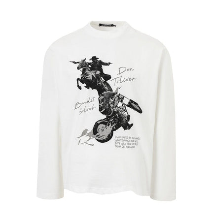 TALKLESSFASHION M / white TALKLESSFASHION : Retro Knight Loose Tee