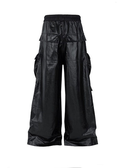 TALKLESSFASHION MatteCoat Casual leather Pants—-5388