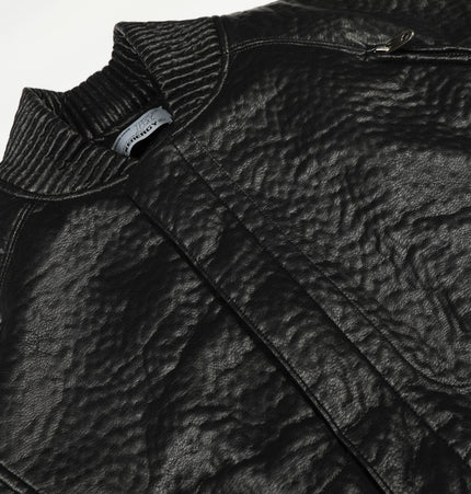 TALKLESSFASHION Mecha Pilot Padded Leather Jacket