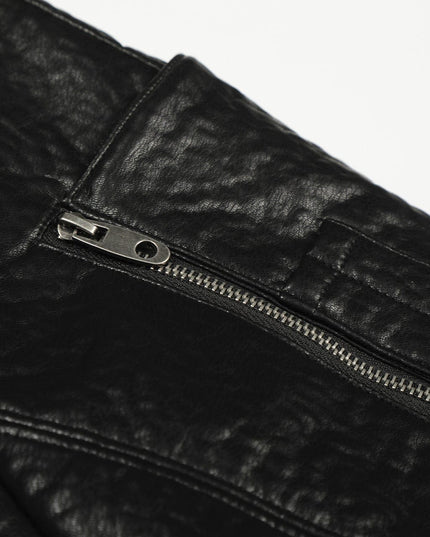 TALKLESSFASHION Mecha Pilot Padded Leather Jacket