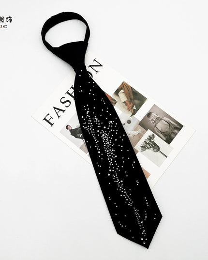 TALKLESSFASHION Meteor Hot Diamond Tie (In stock) Le Chao full hot diamonds tie