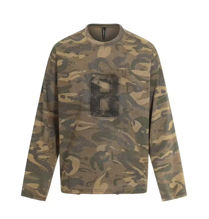 TALKLESSFASHION Military Camo Oversized Heavy Sweatshirt
