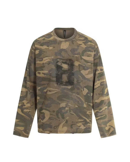 TALKLESSFASHION Military Camo Oversized Heavy Sweatshirt