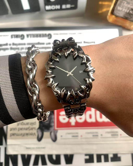 TALKLESSFASHION Millennial special-shaped watches, mid-vintage, European and American style, high-end personality, creativity, niche design, carved tide men's watches