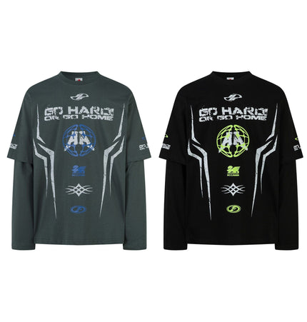 TALKLESSFASHION Motorcycle Fake Two-Piece Tee