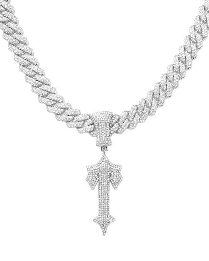 TALKLESSFASHION MS Sword Cuban Chain American Hip Hop Diamond Full Diamond Trend Hiphop Rap Rap Premium Pendant Men's Necklace