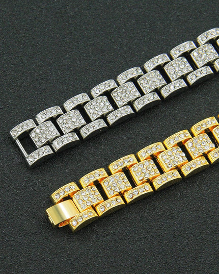 TALKLESSFASHION MS Watch Bracelet Cross Rotating American Hip Hop Hip Hop Time Running Women's Full Diamond Dollar Men's Bracelet