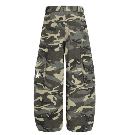 TALKLESSFASHION New American Street Chao High Street Personality Design Camouflage Casual Pants