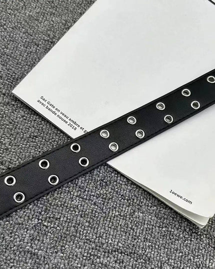 TALKLESSFASHION New Stylish Y2K Hollow PU Leather Fashion Punk Belt For Men