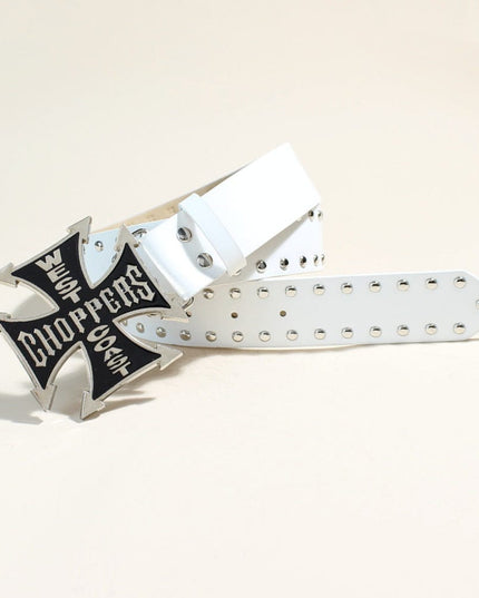 TALKLESSFASHION New Trend Belt Fashion Personality Willow Stud Youth Belt Punk Cross Snap Casual Pants Belt In Stock Wholesale