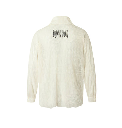 TALKLESSFASHION Niche Deconstructed Pleated Graffiti Shirt