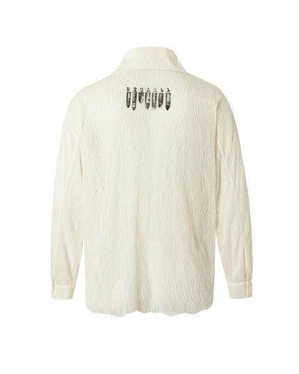 TALKLESSFASHION Niche Deconstructed Pleated Graffiti Shirt