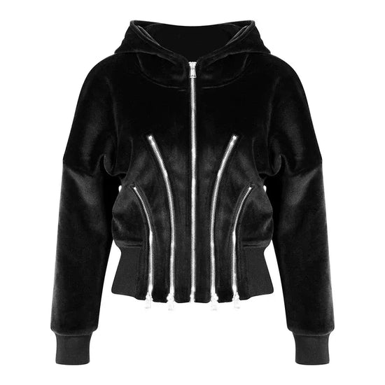 Niche Gold Velvet Cropped Hood