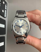 Noble silver blue characters