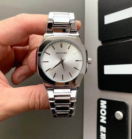 TALKLESSFASHION Noble silver Square silver band square watch