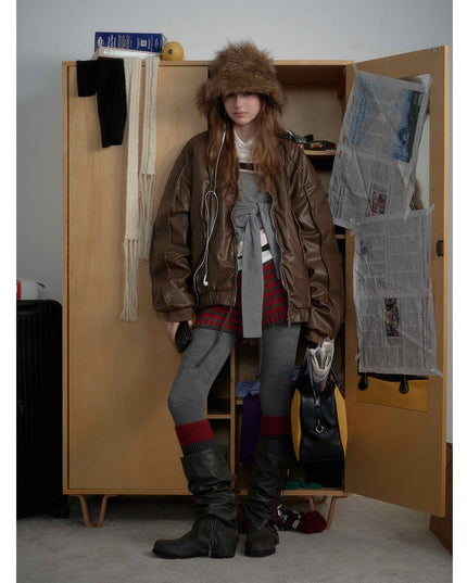 TALKLESSFASHION Old Money Pilot Leather Jacket