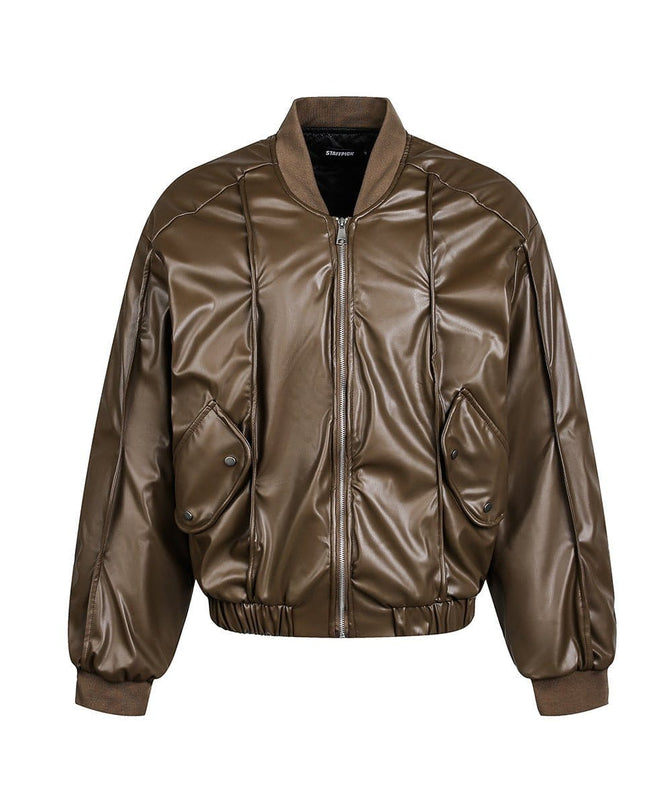 TALKLESSFASHION Old Money Pilot Leather Jacket