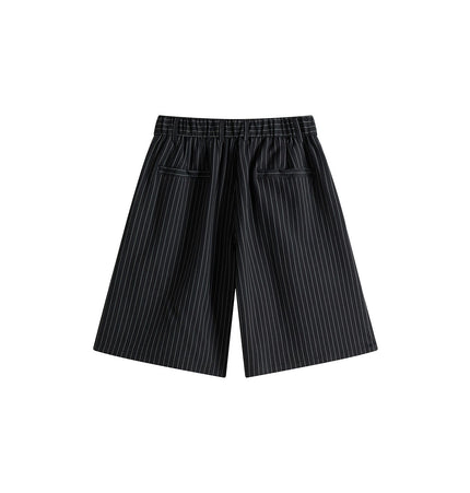 TALKLESSFASHION Old Money Pleated Striped Shorts