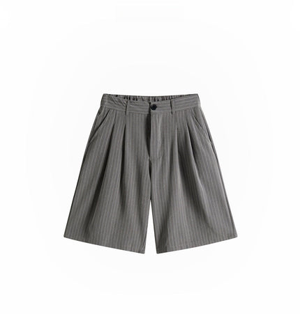 TALKLESSFASHION Old Money Pleated Striped Shorts