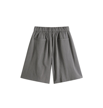 TALKLESSFASHION Old Money Pleated Striped Shorts