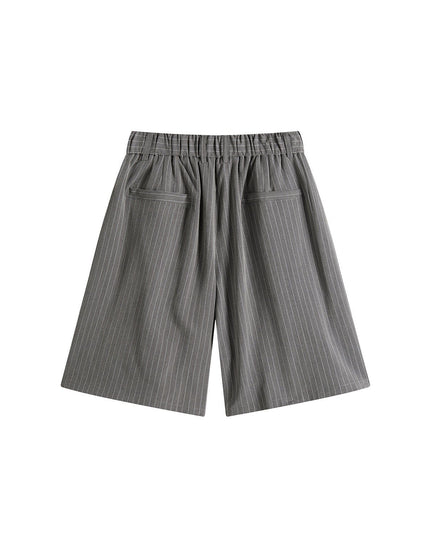 TALKLESSFASHION Old Money Pleated Striped Shorts