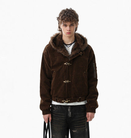 TALKLESSFASHION Old Money Suede Wool Collar Jacket