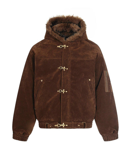 TALKLESSFASHION Old Money Suede Wool Collar Jacket