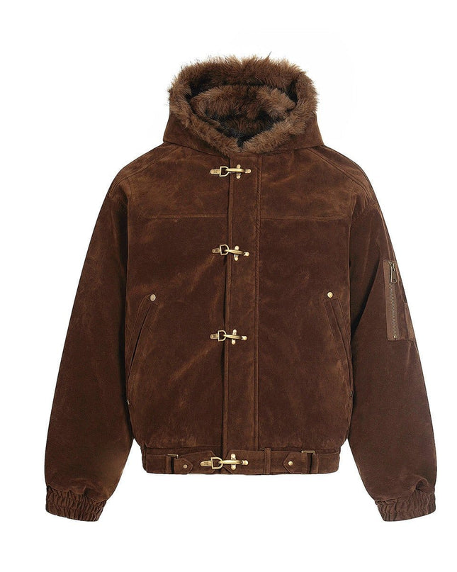 TALKLESSFASHION Old Money Suede Wool Collar Jacket