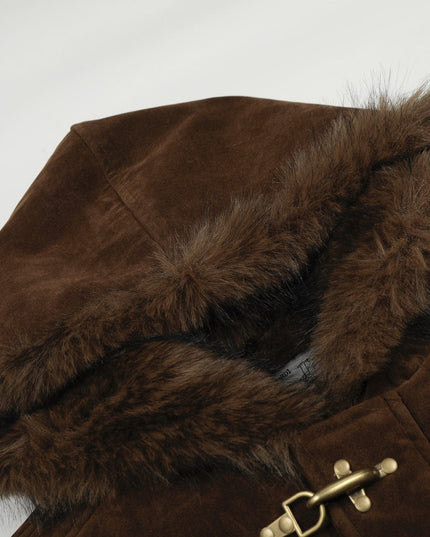 TALKLESSFASHION Old Money Suede Wool Collar Jacket