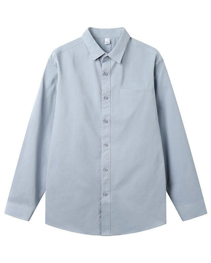 TALKLESSFASHION One Color Long Sleeve Shirt—1802